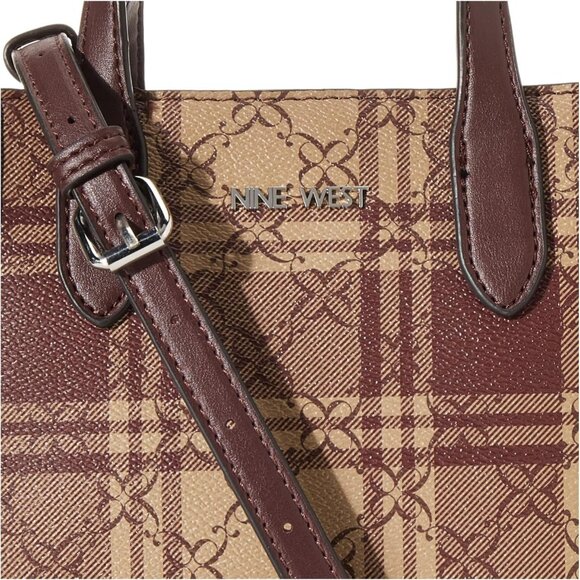 Mini Tote Crossbody Bag Polyester Mocha Logo with Detachable Strap - Picture 3 of 6